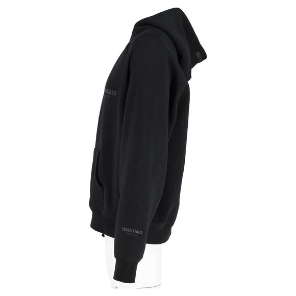 Fear of God Essentials Logo Print Jersey Hoodie in Black Cotton - Picture 5 of 8